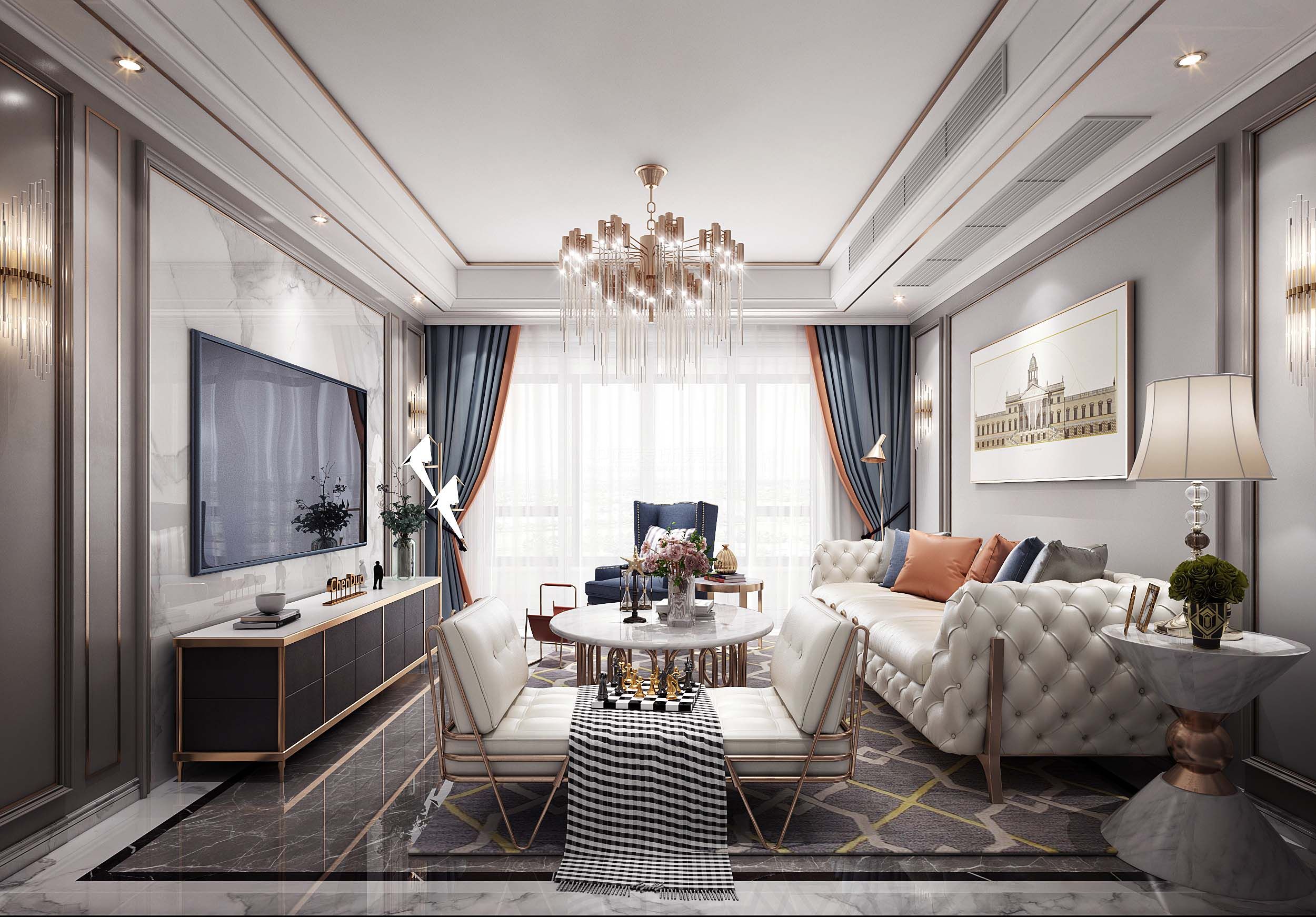 西建&middot;冠城世家120㎡美式風格